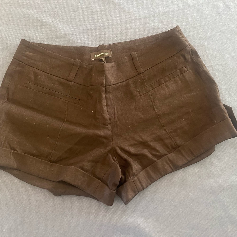 bebe Dark Black Cuffed Women's Shorts sz2